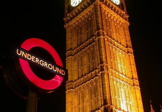 Westminster Station/Big Ben at night